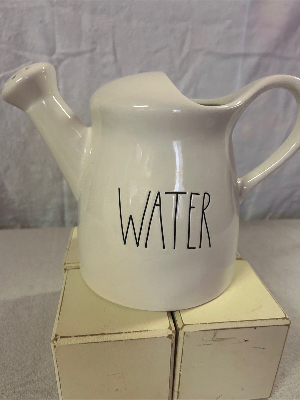 Rae Dunn White Ceramic 'WATER' Watering Pitcher